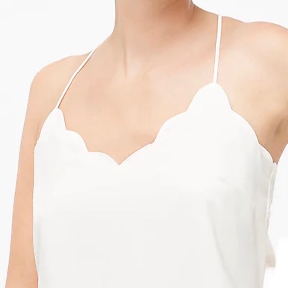 NWT! J. Crew Scalloped Cami Top, Black, Size 2 - Picture 12 of 15